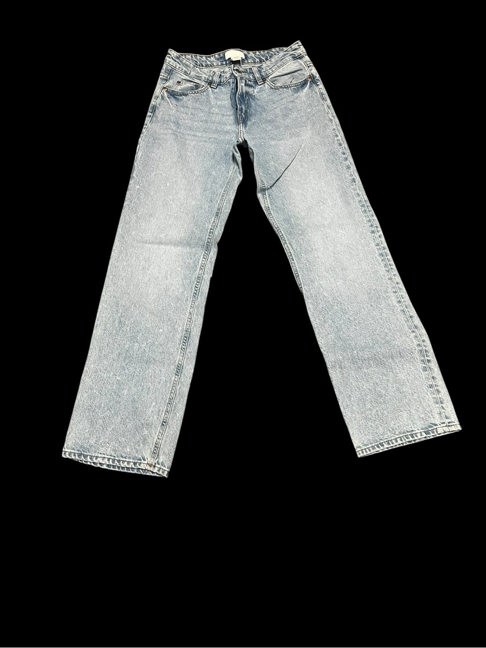 Light Acid Washed High Rise Straight Leg Jeans